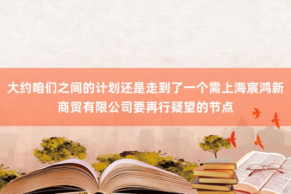 大约咱们之间的计划还是走到了一个需上海宸鸿新商贸有限公司要再行疑望的节点
